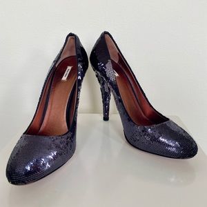Miu Miu Sequin Pumps Gunmetal Size 37.5